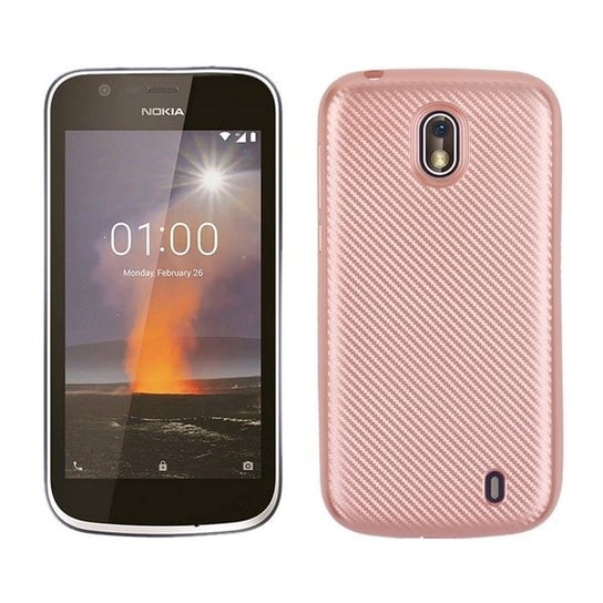 Etui Carbon Fiber Nokia 1 różowo-złoty /rose gold No name