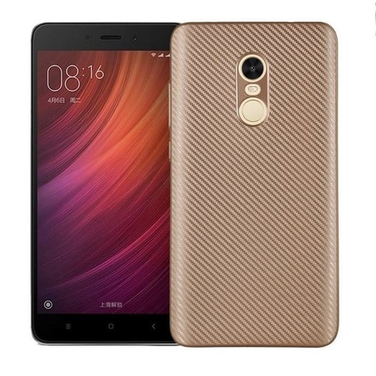 Etui Carbon Fiber Xiaomi Note 4/4X złoty /gold No name
