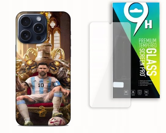 ETUI CASE DO APPLE IPHONE 14 PRO + SZKŁO HARTOWANE- LEO KRÓL FUTBOLU ARGENT bez marki