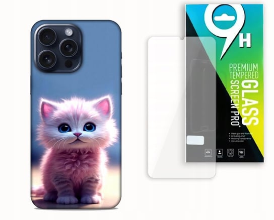 ETUI CASE DO APPLE IPHONE 15 PRO MAX +SZKŁO HARTOWANE- KOTEK KOTKI PUPIL bez marki