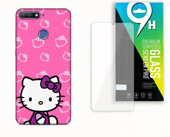 ETUI CASE DO HUAWEI Y7 2018 + SZKŁO HARTOWANE - HELLO KITTY SŁODZIAK NAJNOWSZA WERSJA_6-stitch czarny_ WZÓR NR . 87 Inna marka