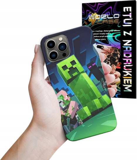 ETUI CASE DO IPHONE 14 PRO - FORTNITE CREEPER DZIECIĘCE WZORY ROBLOX WORLD CASE