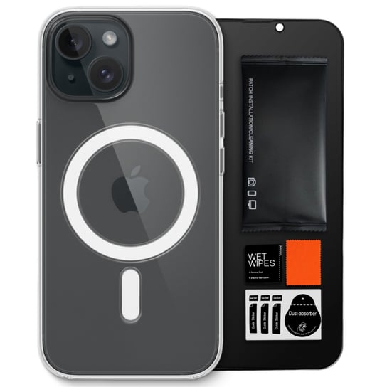 Etui Case Do Iphone 15 Plus Przezroczyste Magsafe Szkło Matowe Hartowane 9D KREOleo