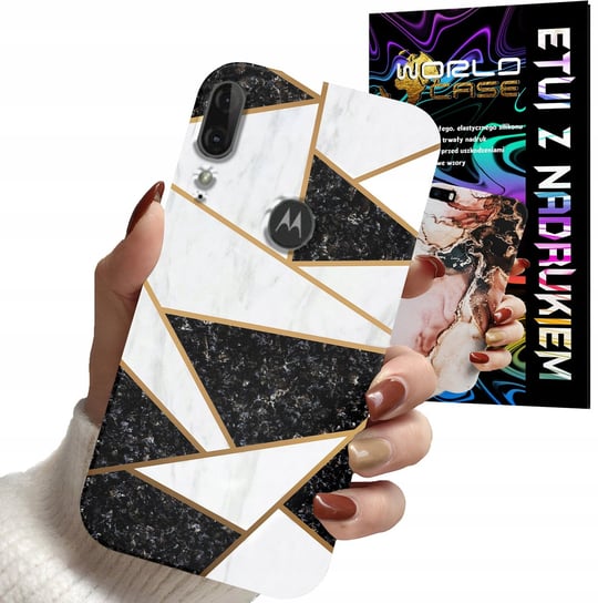 ETUI CASE DO MOTOROLA E6 PLUS - MARMUREK GEOMETRIA WZORY DLA KOBIET WORLD CASE