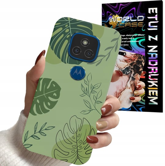 ETUI CASE DO MOTOROLA G9 Play G9 E7 PLUS - LIŚCIE WZORY KOBIET KWIATY RÓŻE WORLD CASE