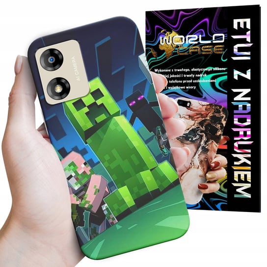 ETUI CASE DO MOTOROLA MOTO E13 - FORTNITE CREEPER DZIECIĘCE ROBLOX WORLD CASE