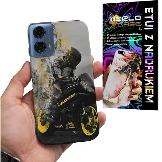 ETUI CASE DO MOTOROLA MOTO G24 / G04 - MOTOR FAN Motocykle MĘSKIE WZORY WORLD CASE