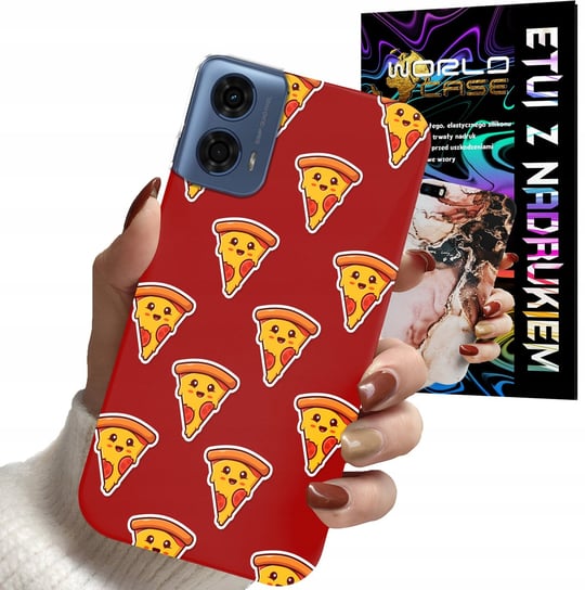 ETUI CASE DO MOTOROLA MOTO G24 / G04 - PIZZA DAMSKIE WZORY PĄCZKI PLECKI WORLD CASE