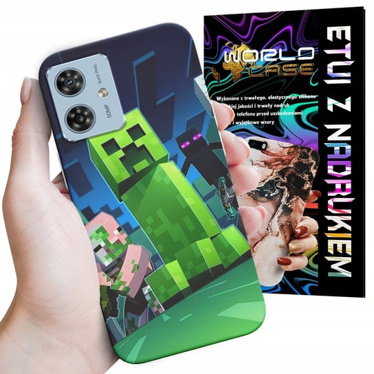 ETUI CASE DO MOTOROLA MOTO G54 5G - FORTNITE CREEPER DZIECIĘCE WZORY ROBLO WORLD CASE