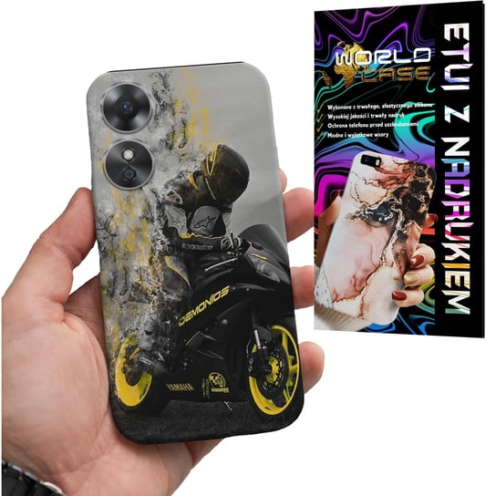 ETUI CASE DO OPPO A17 - MOTOR FAN Motocykle MĘSKIE WZORY PLECKI WORLD CASE