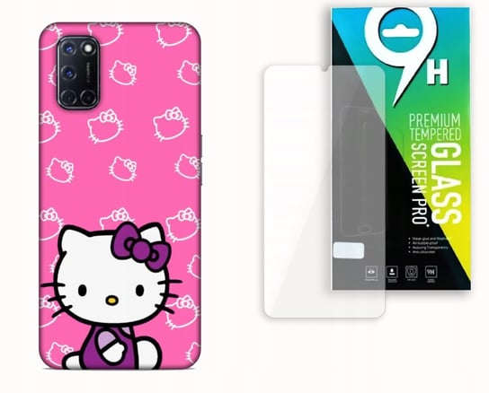 Etui Case Do Oppo A52 + Szkło Hartowane - Hello Kitty Różowy Kotek Najnowsza Wersja_6-Stitch Czarny_ Wzór Nr . 87 Inna marka