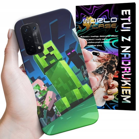 ETUI CASE DO OPPO A54 5G / A74 5G - FORTNITE CREEPER DZIECIĘCE WZORY WORLD CASE