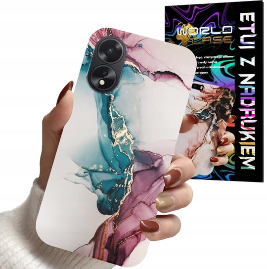ETUI CASE DO OPPO A78 5G / A58 5G - MARMUR WZORY DLA KOBIET PLECKI OBUDOWA WORLD CASE