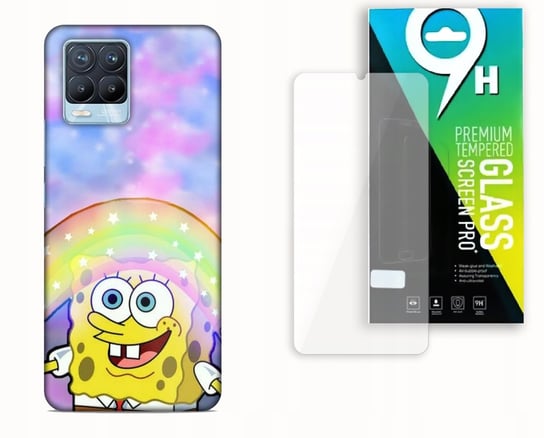 ETUI CASE DO REALME 8 / 8 PRO + SZKŁO HARTOWANE - SPONGE.BOB BAJKI NAJNOWSZA WERSJA_6-stitch czarny_ WZÓR NR . 21 Inna marka