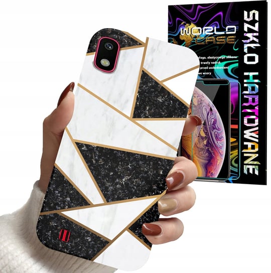 ETUI CASE DO SAMSUNG A10 - MARMUREK GEOMETRIA WZORY DLA KOBIET + SZKŁO WORLD CASE