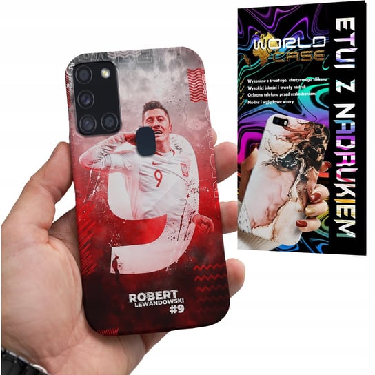 ETUI CASE DO SAMSUNG A21S - FC BARCELONA LEWANDOWSKI PIŁKARSKIE WZORY WORLD CASE