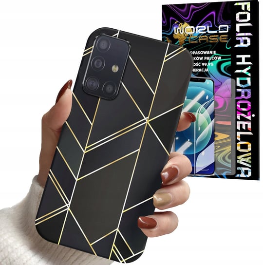 ETUI CASE DO SAMSUNG A51 - MARMUREK GEOMETRYCZNE WZORY DLA KOBIE + FOLIA WORLD CASE