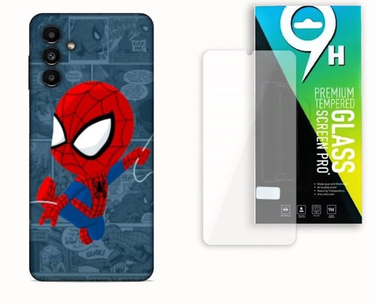 ETUI CASE DO SAMSUNG GALAXY A14 + SZKŁO HARTOWANE - SPIDEY BAJKI MARVEL NAJNOWSZA WERSJA_6-stitch czarny_ WZÓR NR . 194 Inna marka