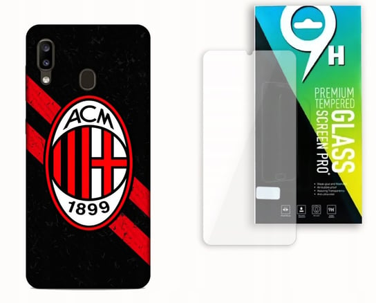 Etui Case Do Samsung Galaxy A20E + Szkło Hartowane - Ac Milan Piłka Kluby Najnowsza Wersja_6-Stitch Czarny_ Wzór Nr . 391 Inna marka