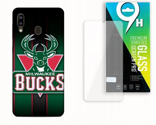 ETUI CASE DO SAMSUNG GALAXY A20E + SZKŁO HARTOWANE - MILWAUKEE BUCKS NBA bez marki