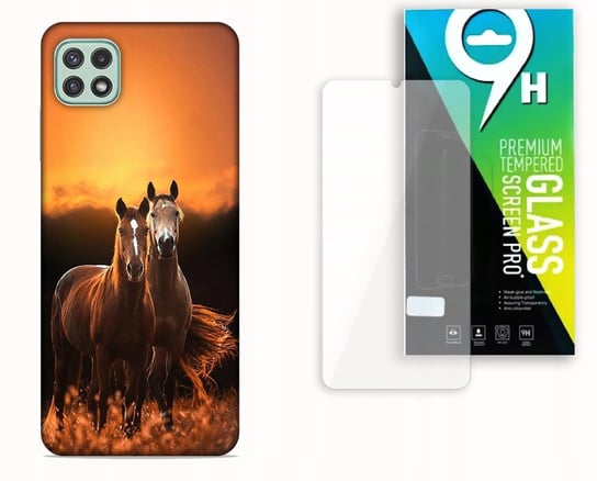 ETUI CASE DO SAMSUNG GALAXY A22 5G + SZKŁO HARTOWANE -HOBBY KONIE HORSE KOŃ bez marki