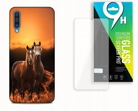 ETUI CASE DO SAMSUNG GALAXY A70 + SZKŁO HARTOWANE - HOBBY KONIE HORSE KOŃ NAJNOWSZA WERSJA_6-stitch czarny_ WZÓR NR . 416 Inna marka