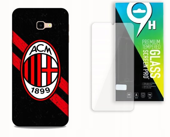 Etui Case Do Samsung Galaxy J4+ 2018 + Szkło Hartowane -Ac Milan Piłka Klub Najnowsza Wersja_6-Stitch Czarny_ Wzór Nr . 391 Inna marka