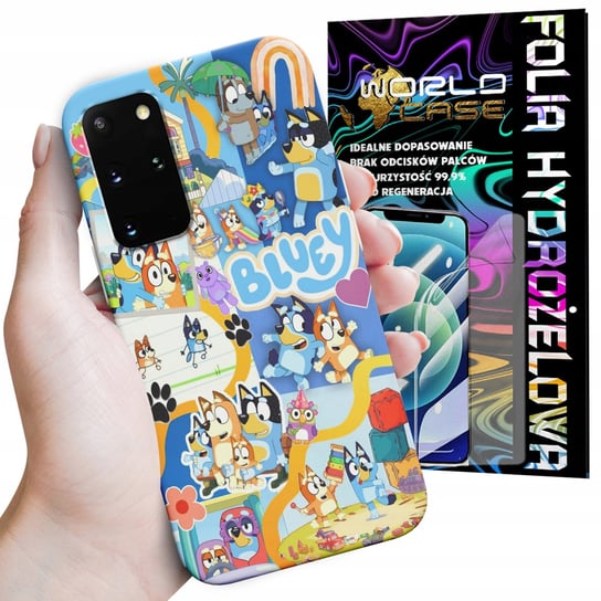 ETUI CASE DO SAMSUNG S20 PLUS - BLUEY I BINGO Z BAJEK OBUDOWA BAJKI + FOLIA WORLD CASE