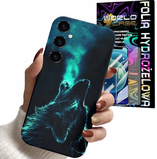 Etui case do samsung s24 fe - wilk zwierzęta kolorowe obudowy + folia WORLD CASE