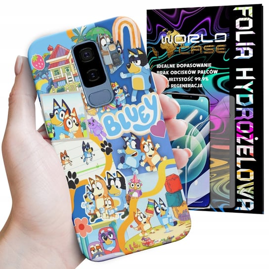 ETUI CASE DO SAMSUNG S9 PLUS - BLUEY I BINGO Z BAJEK OBUDOWA BAJKI + FOLIA WORLD CASE