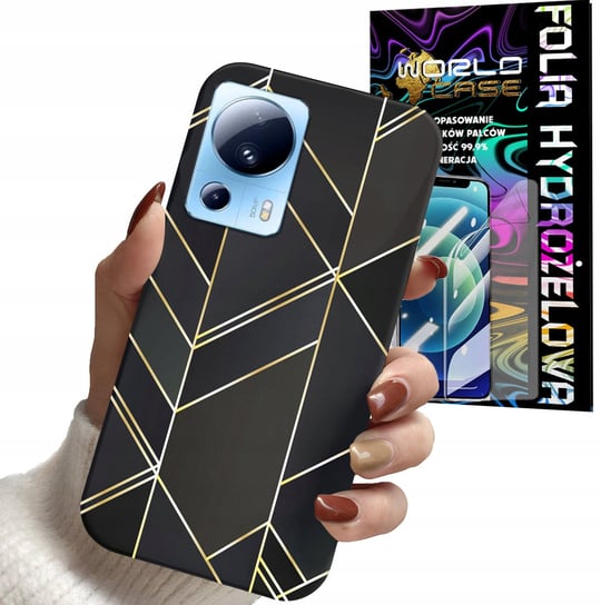 ETUI CASE DO XIAOMI 13 LITE - MARMUREK GEOMETRYCZNE WZORY DLA KOBIET+ FOLIA WORLD CASE