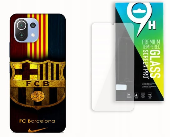 Etui Case Do Xiaomi Mi 11 Lite + Szkło Hartowane - Fc Barcelona Kluby Najnowsza Wersja_6-Stitch Czarny_ Wzór Nr . P034 Inna marka