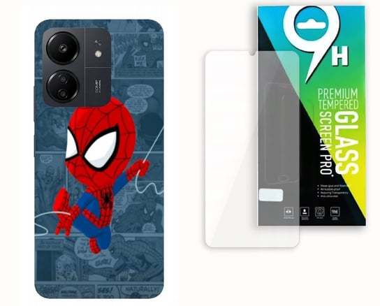 ETUI CASE DO XIAOMI REDMI 13C + SZKŁO HARTOWANE - SPIDEY I SUPER KUMPLE NAJNOWSZA WERSJA_6-stitch czarny_ WZÓR NR . 194 Inna marka