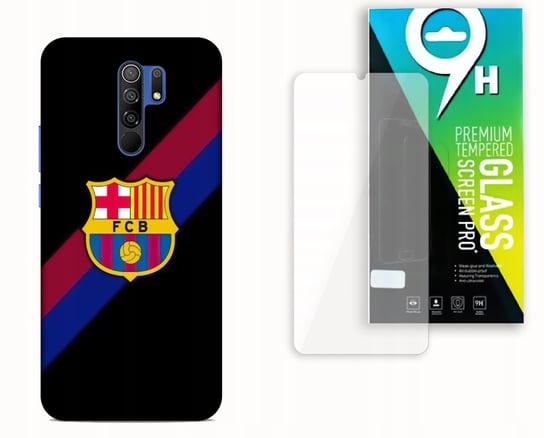 Etui Case Do Xiaomi Redmi 9 + Szkło Hartowane - Wzór Fc Barcelona Kluby Najnowsza Wersja_6-Stitch Czarny_ Wzór Nr . 367 Inna marka