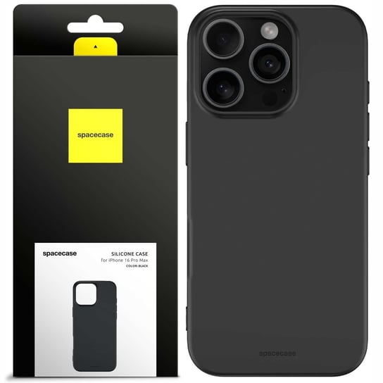 Etui Case Matowe Silikonowe Obudowa Spacecase do iPhone 16 Pro Max black SpaceCase