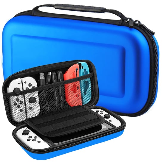 Etui case pokrowiec wzmocniony do Nintendo Switch i Nintendo Switch OLED HAC-001 HAC-001-01 HEG-001 | niebieski Vortex