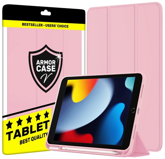 Etui case smart pencil do Apple iPad 10.2 GEN 9 2021 A2602 A260, A2604 A2605 | różowy Armor Case