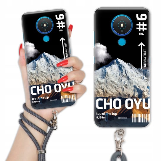 Etui Charms do NOKIA 1.4 Szary Sznurek THE CLIMB Góry Himalaje Wzory Inna marka