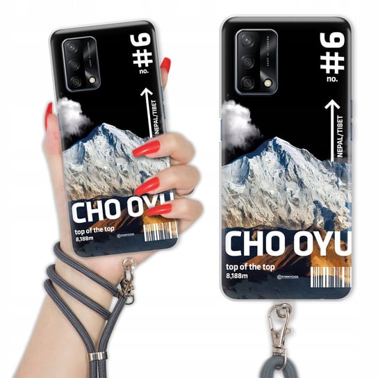 Etui Charms do OPPO A74 4G Szary Sznurek THE CLIMB Góry Himalaje Wzory Funnycase