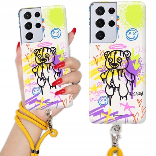 Etui Charms Quick do SAMSUNG S21 ULTRA Smycz Żółty Misie Teddy Wiele Wzorów Funnycase