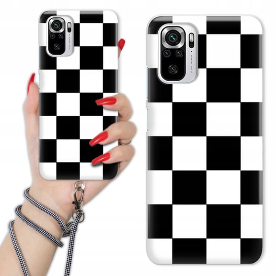 Etui Charms Quick Sznurek do XIAOMI REDMI NOTE 10S Kratka B&W Szachownica Funnycase