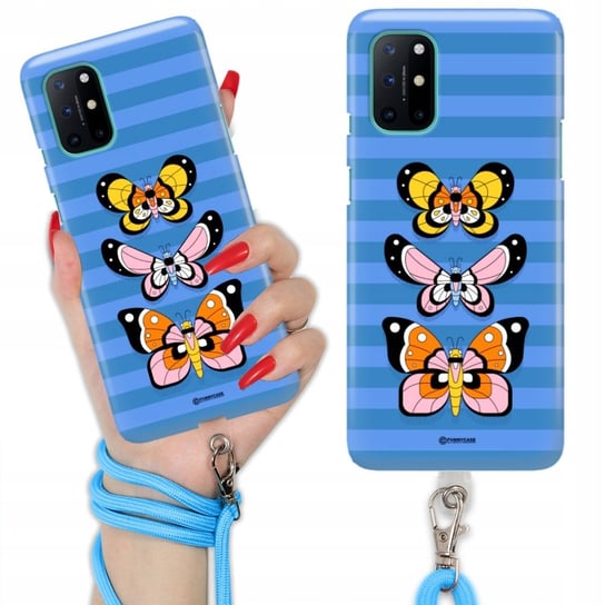 Etui CHARMS Quick Sznurek Niebieski do ONEPLUS 8T Motyle Butterfly Wzory Funnycase