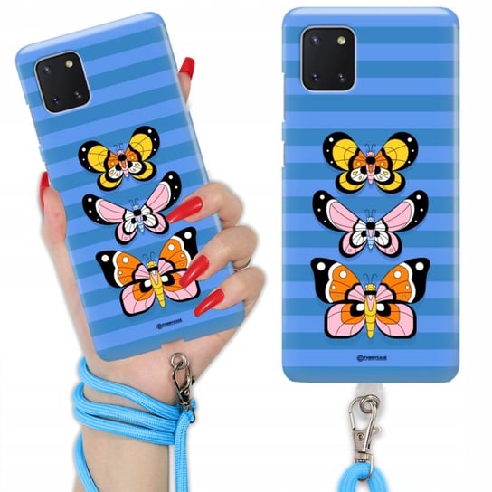 Etui CHARMS Quick Sznurek Niebieski do SAMSUNG A81 Motyle Butterfly Wzory Funnycase