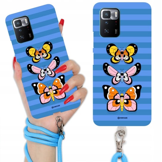 Etui CHARMS SMYCZ Blue do XIAOMI REDMI NOTE 10 PRO 5G Motyle Fancy Wzory Funnycase