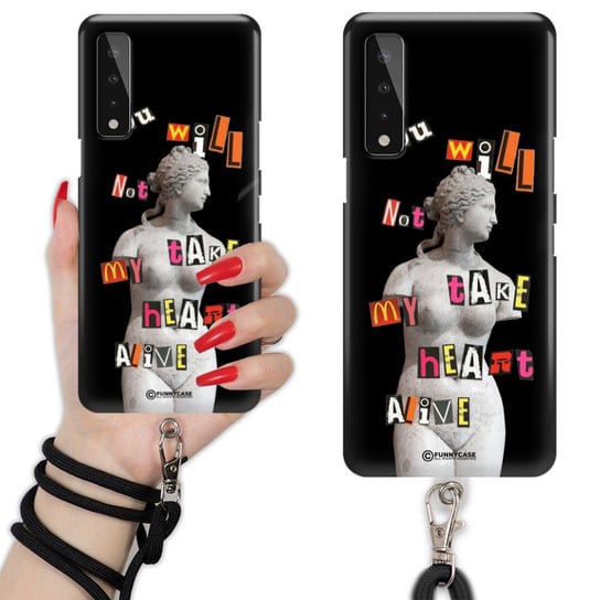 ETUI CHARMS Smycz Czarna do LG X STYLO 7 5G Sztuka Nowoczesna Mix Wzory Funnycase