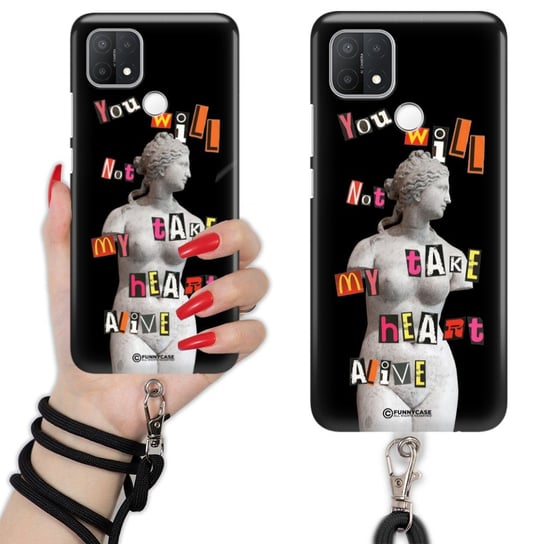 ETUI CHARMS Smycz Czarna do OPPO A35 Sztuka Nowoczesna Mix Wzorów Funnycase