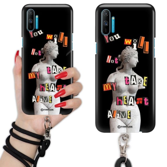 ETUI CHARMS Smycz Czarna do REALME C3i Sztuka Nowoczesna Mix Wzorów Funnycase