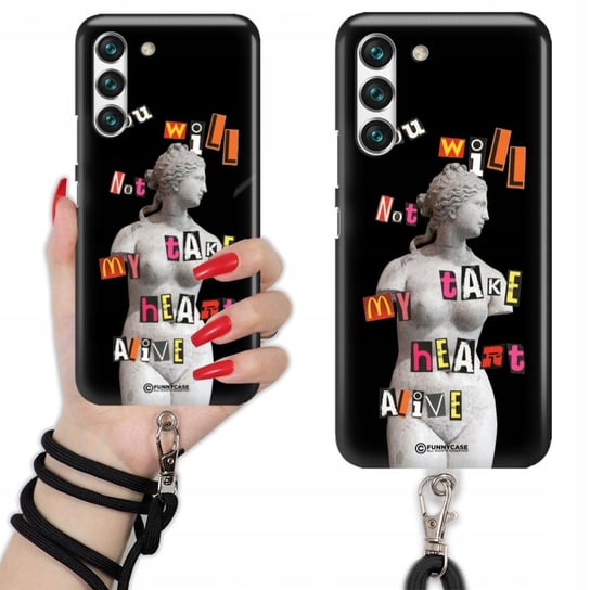 ETUI CHARMS Smycz Czarna do SAMSUNG S22 Sztuka Nowoczesna Mix Wzorów Funnycase