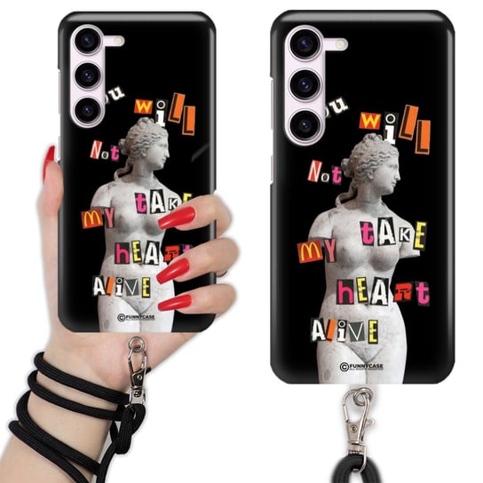 ETUI CHARMS Smycz Czarna do SAMSUNG S23 Sztuka Nowoczesna Mix Wzorów Funnycase