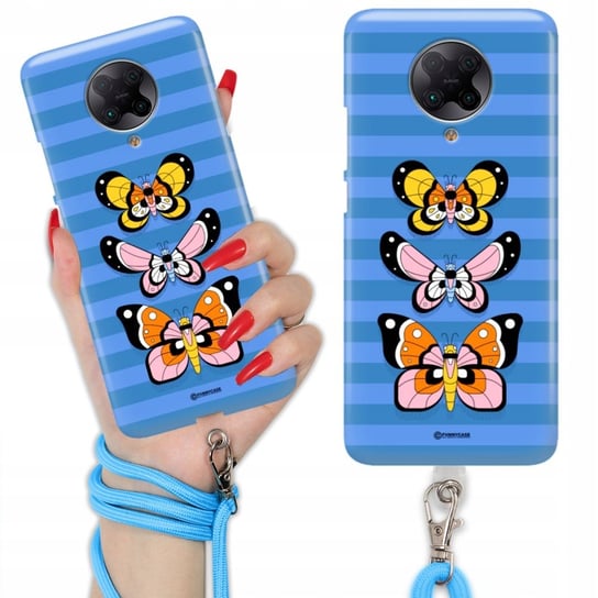 Etui CHARMS SMYCZ Niebieska do XIAOMI POCO F2 PRO Motyle Butterfly Wzory Funnycase